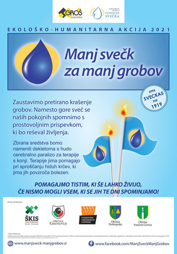 Dobrodelna akcija »Manj svečk za manj grobov« Študentskega kluba Groš
