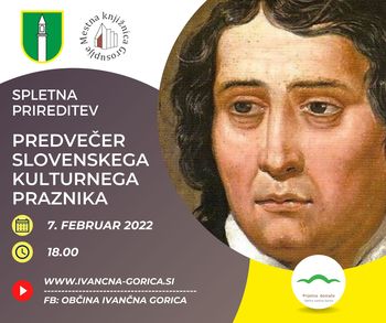 Spletni dogodek Mestne knjižnice Grosuplje na predvečer slovenskega kulturnega praznika