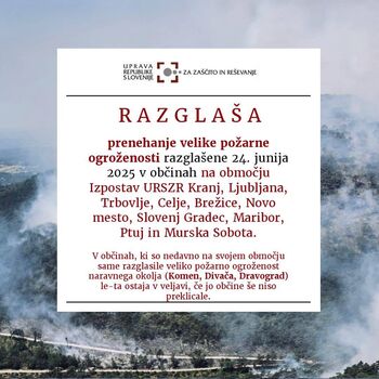 Preklic velike požarne ogroženosti tudi v občini Ivančna Gorica