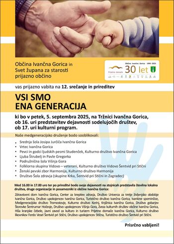 Vabljeni na tradicionalno medgeneracijsko prireditev Vsi smo ena generacija