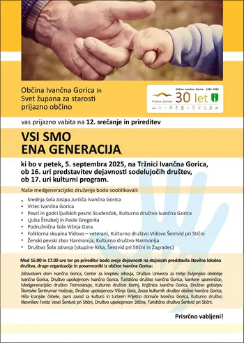 Vabljeni na tradicionalno medgeneracijsko prireditev Vsi smo ena generacija