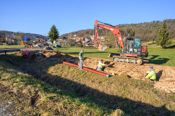 Gradnja elektrovoda v Višnji Gori