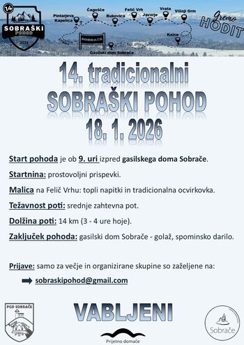 Vabljeni na 14. Sobraški pohod