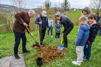 Medovita drevesa sadili tudi pri Osnovni šoli Stična