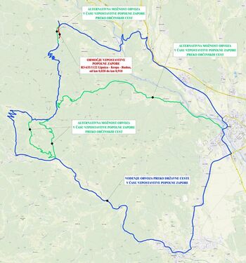 Popolna zapora državne ceste na odseku  R3-635/1122 Lipnica – Kropa – Rudno