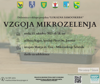 Vabilo na delavnico Vzgoja mikrozelenja