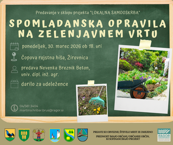Vabilo na predavanje Spomladanska opravila na zelenjavnem vrtu