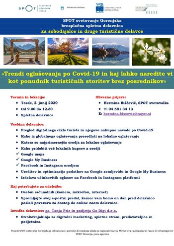 Vabilo na spletni podjetniški delavnici