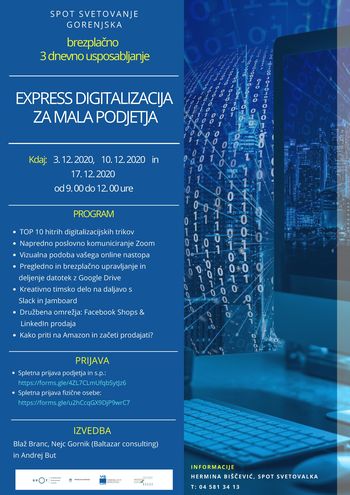 Vabilo na brezplačno usposabljanje za mala podjetja