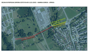 Prometna ureditev ob rekonstrukciji odseka ceste Lesce – Kamna Gorica – Lipnica