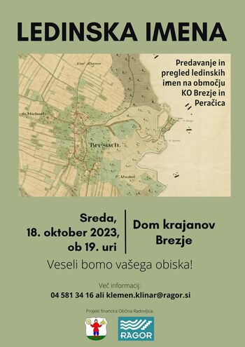 Vabilo na predavanje in pregled ledinskih imen - Brezje Vabilo na predavanje in pregled ledinskih imen - Brezje