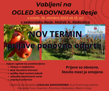 Vabilo na ogled sadovnjaka Resje Vabilo na ogled sadovnjaka Resje