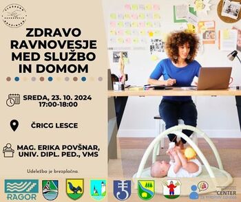 Vabilo na delavnico Zdravo ravnovesje med službo in domom