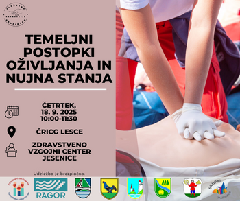 Vabilo na delavnico Temeljni postopki oživljanja in nujna stanja