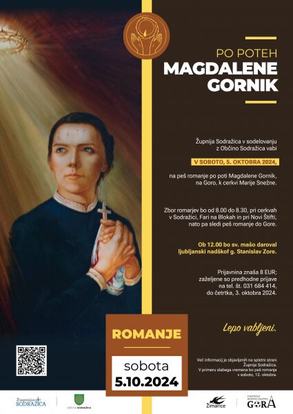 Vabilo na peš romanje po poti Magdalene Gornik