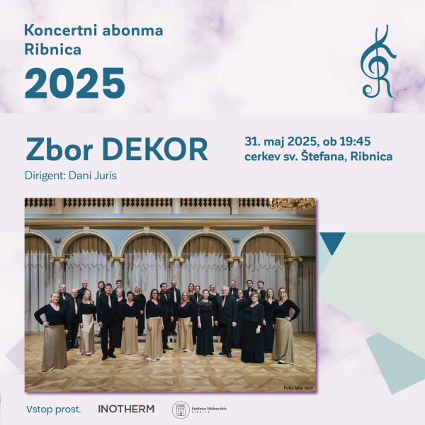 Vabilo na koncert komornega zbora Dekor