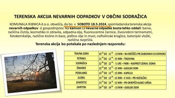 TERENSKA AKCIJA NEVARNIH ODPADKOV V OBČINI SODRAŽICA