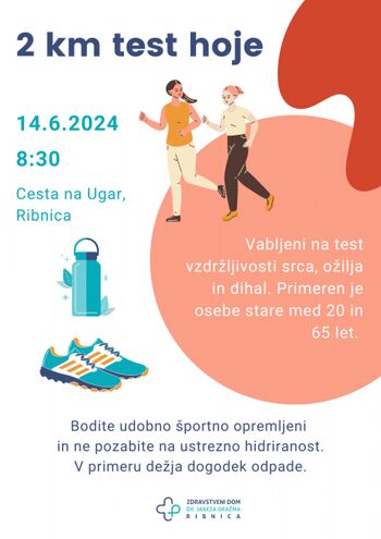 Vabilo na Test hoje na 2 kilometra