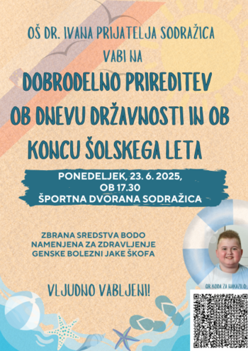 Vabilo na dobrodelno prireditev ob dnevu državnosti in ob koncu šolskega leta