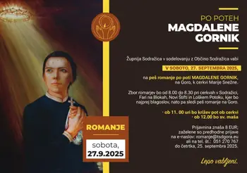 Vabilo na peš romanje po poti Magdalene Gornik
