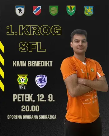 Vabilo na ogled tekme 1. kroga 1. Slovenske futsal lige