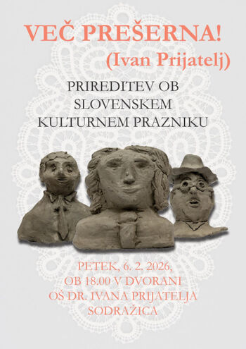 Vabilo na prireditev ob slovenskem kulturnem prazniku