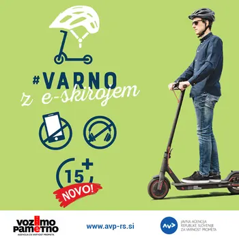 Varno z električnem skirojem