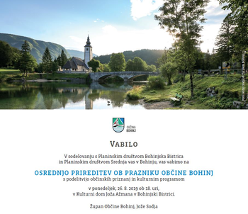 Osrednja prireditev ob prazniku Občine Bohinj
