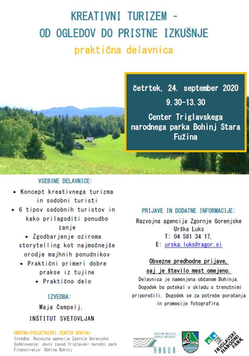 Delavnica Kreativni turizem – Od ogledov do pristne izkušnje