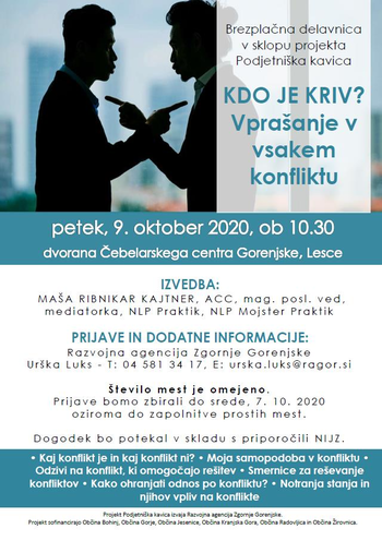 KDO JE KRIV? - delavnica reševanja konfliktov