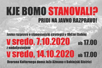 Javna razprava – Stanovanjska strategija Občine Bohinj