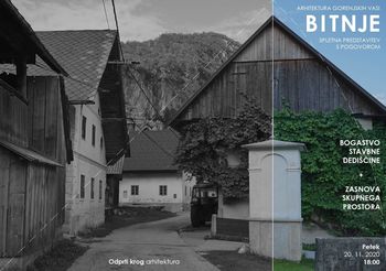 Vabilo na videokonferenco - Arhitektura Gorenjskih vasi: Bitnje