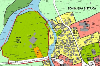 Javna razgrnitev dopolnjenega osnutka Občinskega podrobnega prostorskega načrta za območje urejanja EUP BB-31 Kamp Danica v Bohinjski Bistrici