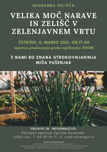 Spletno predavanje VELIKA MOČ NARAVE IN ZELIŠČ V ZELENJAVNEM VRTU