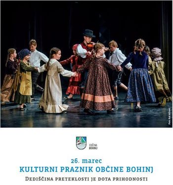 Vabilo na spletno prireditev ob kulturnem prazniku Občine Bohinj