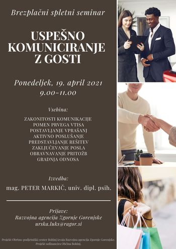 Spletni seminar USPEŠNO KOMUNICIRANJE Z GOSTI