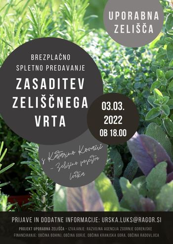 Brezplačno spletno predavanje ZASADITEV ZELIŠČNEGA VRTA