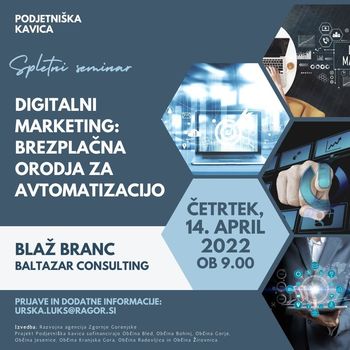 DIGITALNI MARKETING: BREZPLAČNA ORODJA ZA AVTOMATIZACIJO - brezplačni spletni seminar