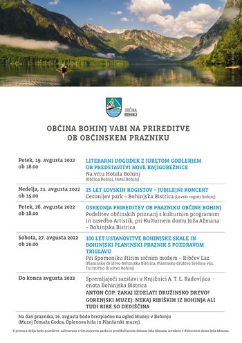 26. avgust - Občinski praznik Občine Bohinj 26. avgust - Občinski praznik Občine Bohinj