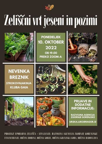 ZELIŠČNI VRT JESENI IN POZIMI - spletno predavanje