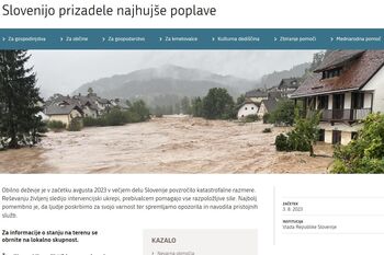 Posebna vladna stran z informacijami o poplavah, ki so zajele Slovenijo