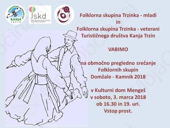 Območno pregledno srečanje Folklornih skupin Domžale-Kamnik 2018