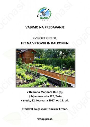 Predavanje: Visoke grede, hit na vrtovih in balkonih