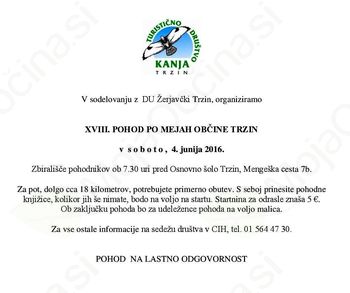 XVIII. Pohod po mejah občine Trzin