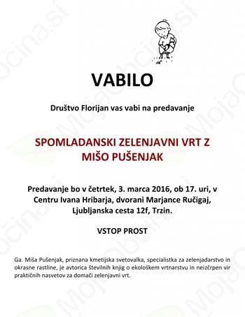 Predavanje: Spomladanski zelenjavni vrt z Mišo Pušenjak