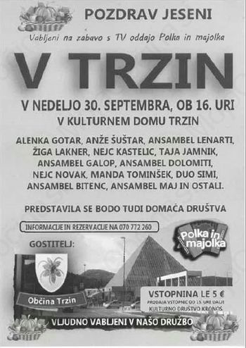 Pozdrav jeseni - zabava s TV oddajo Polka in majolka