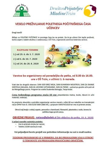 Poletno počitniško varstvo