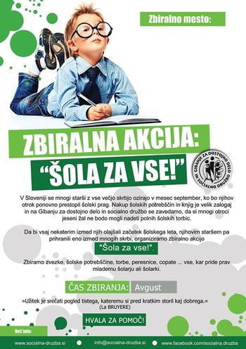 Zbiralna akcija ŠOLA ZA VSE