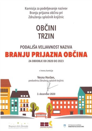Podaljšanje veljavnosti naziva BRANJU PRIJAZNA OBČINA Podaljšanje veljavnosti naziva BRANJU PRIJAZNA OBČINA