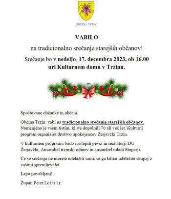 Tradicionalno srečanje starejših občanov